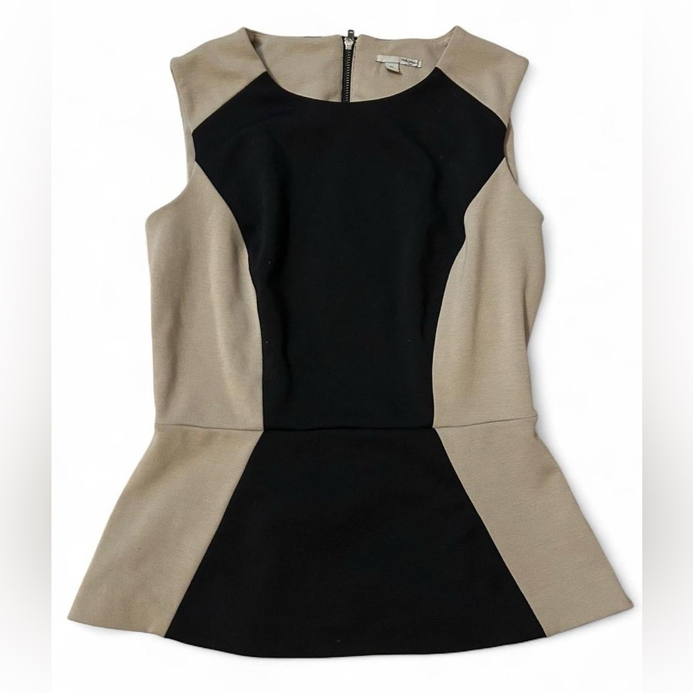 Halogen Black and Tan Sleeveless Blouse